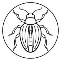 Cucumber Beetle bug stands icon vector