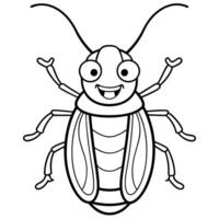 Cucumber Beetle bug smiles icon vector