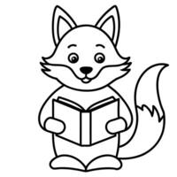 Culpeo fox reading icon vector