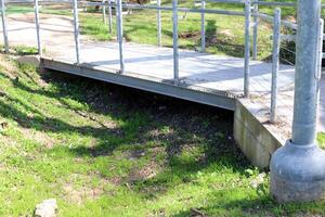 Close-up of a bridge as an architectural detail of road construction in Israel. photo