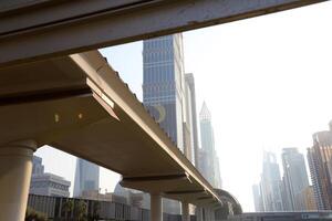 Close-up of a bridge as an architectural detail of road construction in Israel. photo
