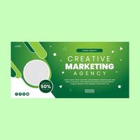 Green Banner Design Horizontal, Modern gredient background vector