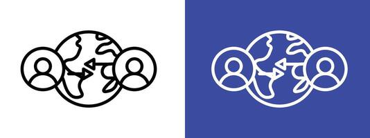 Globalization icon set vector