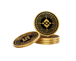 3d Stack Of Golden Cryptocurrency Binance Rounded Coins Stack 3d Illustration png