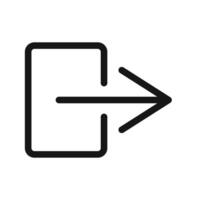 Logout icon Black line art logo vector