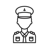 Male chief officer icon Black line art logo vector