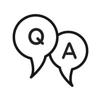 Questions and answers icon Black line art logo vector