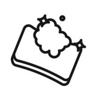 Sponge with foam icon Black line art logo vector