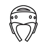 Taekwondo helmet icon Black line art logo vector