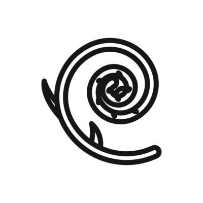 fiddleheads icon Black line art logo