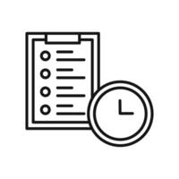 testing time icon Black line art logo vector