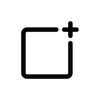 Add new icon linear logo mark in black and white vector