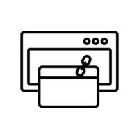 Backlink icon linear logo mark in black and white vector