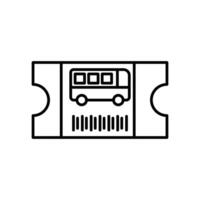 Bus Ticket icon linear logo mark in black and white vector