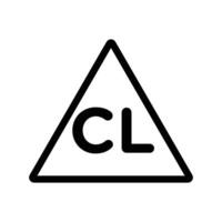 Chlorine bleach icon linear logo mark in black and white vector