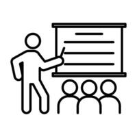 Classroom icon linear logo mark in black and white vector