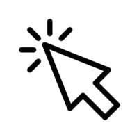 Click icon linear logo mark in black and white vector