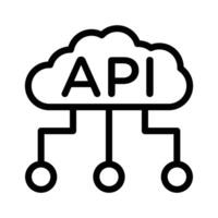 Cloud API icon linear logo mark in black and white vector