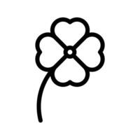 Clover icon linear logo mark in black and white vector