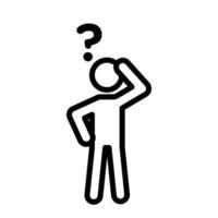 Confusing man icon linear logo mark in black and white vector
