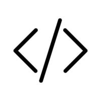 Coding icon linear logo mark in black and white vector