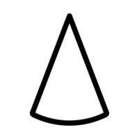 Cone shape 3D icon linear logo mark in black and white vector
