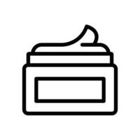 Cream jar icon linear logo mark in black and white vector