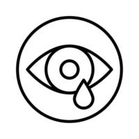 Crying icon linear logo mark in black and white vector