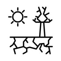 Drought icon linear logo mark in black and white vector