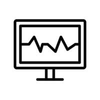 ECG monitor icon linear logo mark in black and white vector