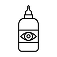 EYE DROP icon linear logo mark in black and white vector