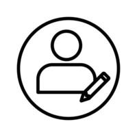 Edit user icon linear logo mark in black and white vector