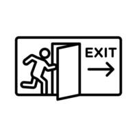 Emergency exit icon linear logo mark in black and white vector