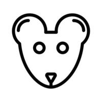 Face of mouse icon linear logo mark in black and white vector