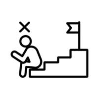 Fail or failure icon linear logo mark in black and white vector