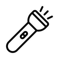 Flashlight icon linear logo mark in black and white vector