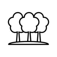 Forest and park trees icon linear logo mark in black and white vector