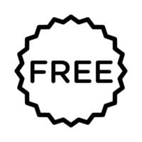 Free label icon linear logo mark in black and white vector