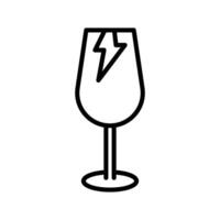 Fragile package icon linear logo mark in black and white vector