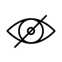 Hide icon outline collection in black and on white background vector