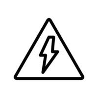 High voltage icon linear logo mark in black and white vector