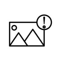 Image Error icon linear logo mark in black and white vector