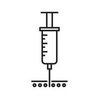 Intradermal injection icon linear logo mark in black and white vector
