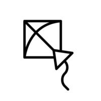 Kite icon linear logo mark in black and white vector