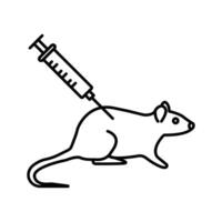 Lab rat experiment icon linear logo mark in black and white vector
