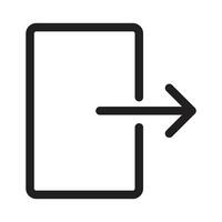 Logout exit icon linear logo mark in black and white vector