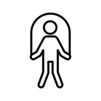Man jumping with skipping rope icon linear logo mark in black and white vector