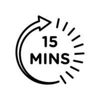 Minute timer icon linear logo mark in black and white vector