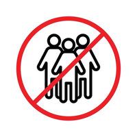 No gathering icon outline collection in black and on white background vector
