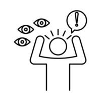 Paranoia icon linear logo mark in black and white vector
